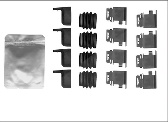 Hella Zubehörsatz, Scheibenbremsbelag [Hersteller-Nr. 8DZ355206-001] für Renault, Vauxhall, Opel, Nissan