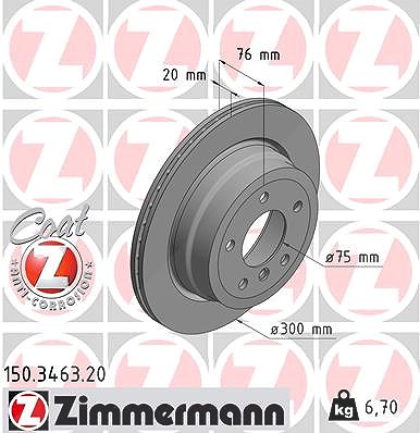 Zimmermann Bremsscheibe [Hersteller-Nr. 150.3463.20] für BMW
