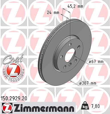 Zimmermann Bremsscheibe [Hersteller-Nr. 150.2929.20] für Mini, BMW