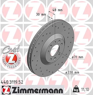 Zimmermann Bremsscheibe [Hersteller-Nr. 440.3119.52] für Citroën, Peugeot