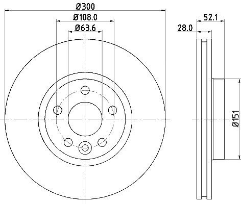 Hella Bremsscheibe [Hersteller-Nr. 8DD355118-831] für Ford, Volvo, Land Rover