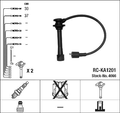 Ngk Zündleitungssatz [Hersteller-Nr. 4066] für Kia