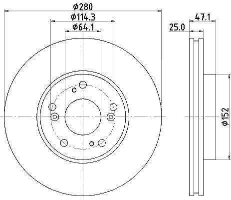 Hella Bremsscheibe [Hersteller-Nr. 8DD355118-191] für Honda