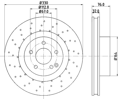 Hella Bremsscheibe [Hersteller-Nr. 8DD355127-461] für Mercedes-Benz