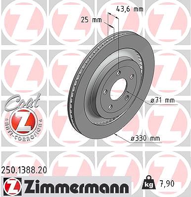 Zimmermann Bremsscheibe [Hersteller-Nr. 250.1388.20] für Ford Usa