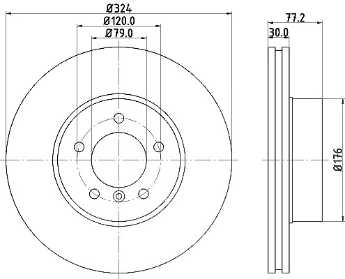 Hella 1x Bremsscheibe [Hersteller-Nr. 8DD355109-921] für BMW