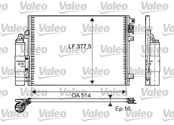 Valeo Kondensator, Klimaanlage [Hersteller-Nr. 814051] für Dacia, Renault