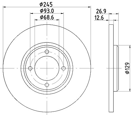 Hella Bremsscheibe [Hersteller-Nr. 8DD355100-021] für Ford