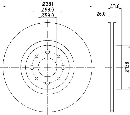 Hella Bremsscheibe [Hersteller-Nr. 8DD355107-831] für Fiat, Lancia, Alfa Romeo