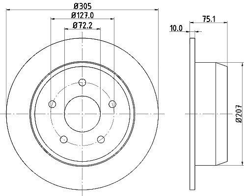 Hella Bremsscheibe [Hersteller-Nr. 8DD355108-611] für Jeep