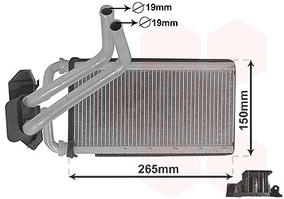 Van Wezel Wärmetauscher, Innenraumheizung [Hersteller-Nr. 07006140] für Dodge, Fiat, Jeep, Chrysler