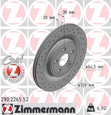 Zimmermann Bremsscheibe [Hersteller-Nr. 290.2265.52] für Jaguar