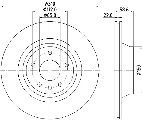 Hella Bremsscheibe [Hersteller-Nr. 8DD355113-981] für Audi
