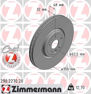 Zimmermann 1x Bremsscheibe [Hersteller-Nr. 290.2270.20] für Land Rover, Jaguar