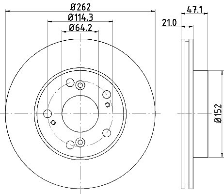 Hella Bremsscheibe [Hersteller-Nr. 8DD355115-341] für Honda