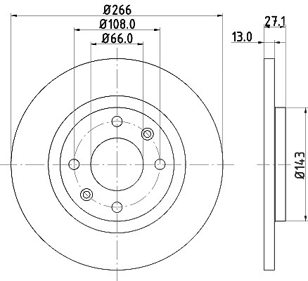 Hella Bremsscheibe Vorderachse Vol [Hersteller-Nr. 8DD355105-751] für Citroën, Peugeot