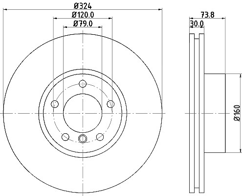 Hella Bremsscheibe [Hersteller-Nr. 8DD355127-621] für BMW