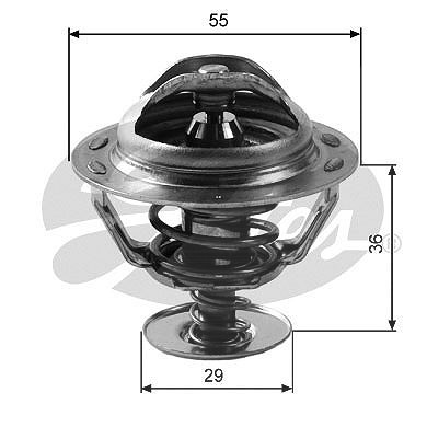 Gates Thermostat, Kühlmittel [Hersteller-Nr. TH12283G2] für Santana, Renault, Fiat, Peugeot, Toyota, Talbot, Citroën, Dallas, Lada, Suzuki, Geo, Lanci