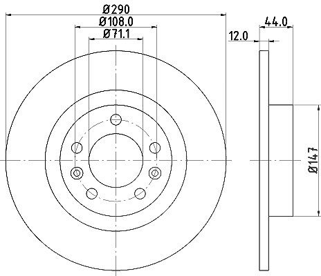 Hella Bremsscheibe [Hersteller-Nr. 8DD355117-991] für Peugeot