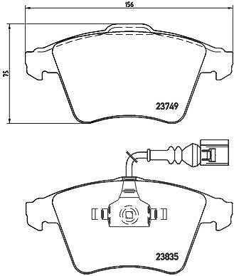 Brembo Bremsbelagsatz, Scheibenbremse [Hersteller-Nr. P85090] für VW