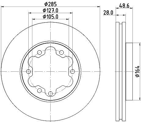 Hella Bremsscheibe [Hersteller-Nr. 8DD355117-421] für Toyota