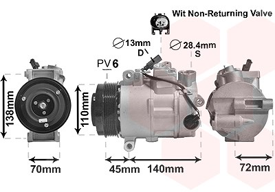 Van Wezel Kompressor, Klimaanlage [Hersteller-Nr. 3000K568] für Mercedes-Benz