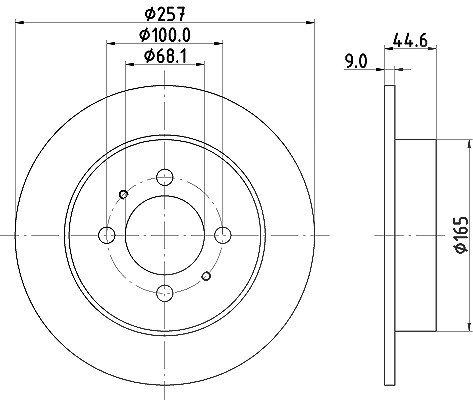 Hella Bremsscheibe Hinterachse Voll [Hersteller-Nr. 8DD355105-141] für Nissan