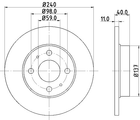 Hella Bremsscheibe [Hersteller-Nr. 8DD355103-151] für Alfa Romeo, Fiat, Zastava, Abarth, Lancia, Ford