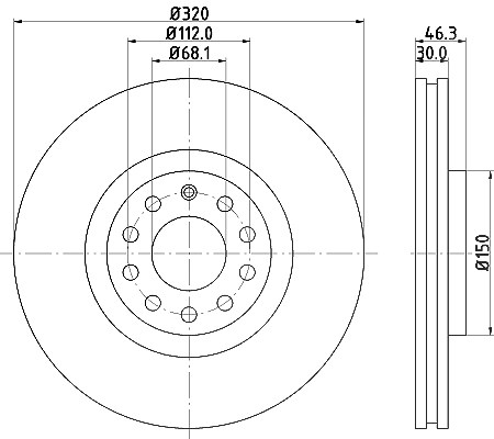 Hella Bremsscheibe [Hersteller-Nr. 8DD355127-591] für Audi, Seat