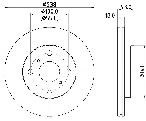 Hella Bremsscheibe [Hersteller-Nr. 8DD355104-781] für Toyota