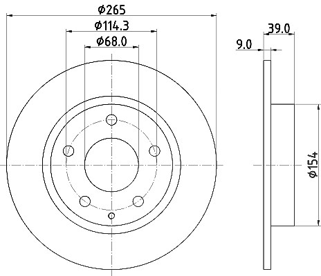 Hella Bremsscheibe [Hersteller-Nr. 8DD355120-461] für Mazda