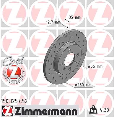 Zimmermann Bremsscheibe [Hersteller-Nr. 150.1257.52] für BMW