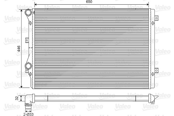 Valeo Kühler, Motorkühlung [Hersteller-Nr. 734413] für Seat, Audi, Skoda, VW