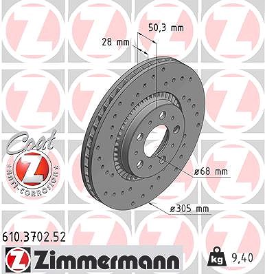 Zimmermann Bremsscheibe [Hersteller-Nr. 610.3702.52] für Volvo