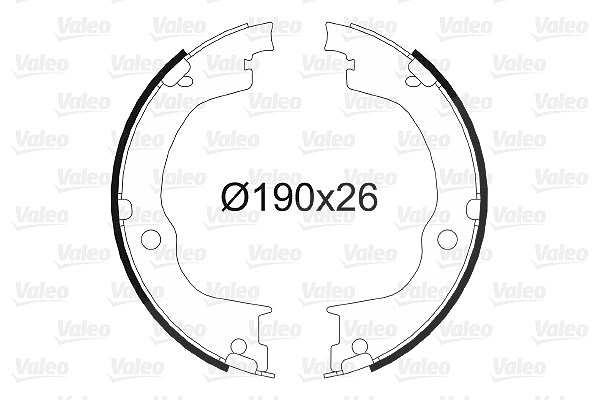 Valeo Bremsbackensatz, Feststellbremse [Hersteller-Nr. 564163] für Opel, Vauxhall, Chevrolet