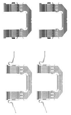 Hella Zubehörsatz, Scheibenbremsbelag [Hersteller-Nr. 8DZ355203-741] für Renault, Nissan, Infiniti