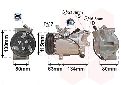 Van Wezel Kompressor, Klimaanlage [Hersteller-Nr. 4301K703] für Renault
