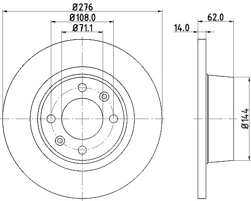 Hella Bremsscheibe [Hersteller-Nr. 8DD355107-851] für Citroën