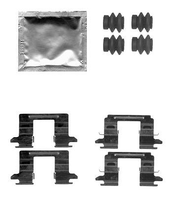 Hella Zubehörsatz, Scheibenbremsbelag [Hersteller-Nr. 8DZ355205-201] für Nissan, Suzuki, Renault