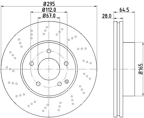 Hella Bremsscheibe Vorderachse Belüftet [Hersteller-Nr. 8DD355114-391] für Mercedes-Benz