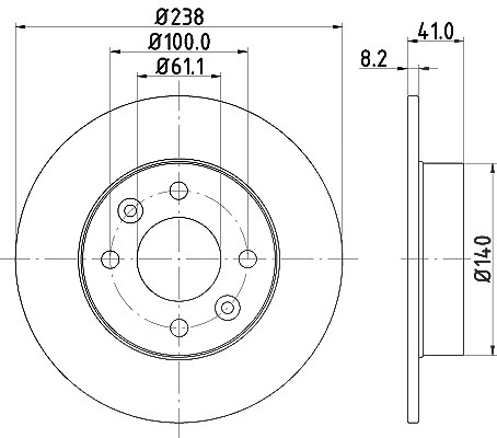 Hella Bremsscheibe [Hersteller-Nr. 8DD355101-221] für Renault
