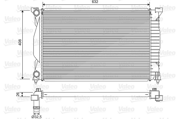 Valeo Kühler, Motorkühlung [Hersteller-Nr. 734269] für Audi, Seat