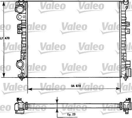 Valeo Kühler, Motorkühlung [Hersteller-Nr. 731166] für Citroën, Peugeot, Lancia, Fiat