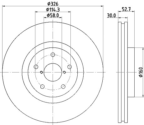 Hella 1x Bremsscheibe [Hersteller-Nr. 8DD355117-861] für Subaru