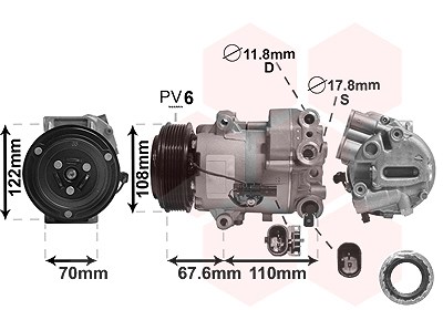 Van Wezel Kompressor, Klimaanlage [Hersteller-Nr. 3700K605] für Chevrolet, Opel