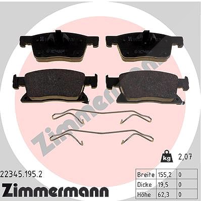 Zimmermann Bremsbeläge vorne (Satz) [Hersteller-Nr. 22345.195.2] für Vauxhall, Opel