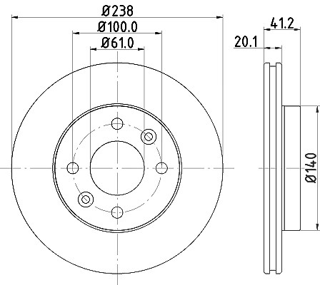 Hella Bremsscheibe [Hersteller-Nr. 8DD355101-261] für Renault, Nissan
