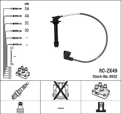 Ngk Zündleitungssatz [Hersteller-Nr. 8932] für Mazda, Toyota