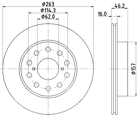 Hella Bremsscheibe [Hersteller-Nr. 8DD355108-711] für Toyota
