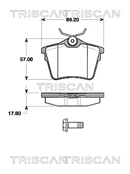 Triscan Bremsbelagsatz, Scheibenbremse [Hersteller-Nr. 811028036] für Peugeot, Citroën